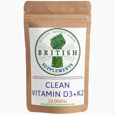 Clean Genuine Vitamin D3+K2 - British Supplements
