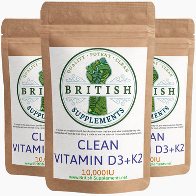 Clean Genuine Vitamin D3+K2 - British Supplements