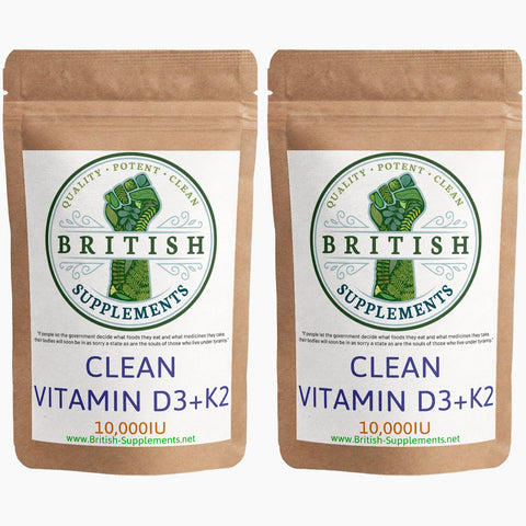 Clean Genuine Vitamin D3+K2 - British Supplements