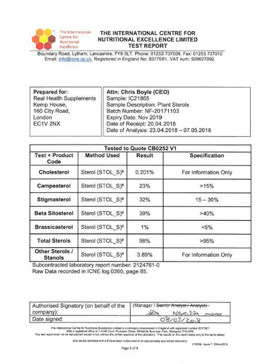 Clean plant sterols 95% Phytosterol - British Supplements