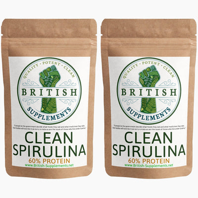 Clean Spirulina 671.4mg (60% Protein) + Uptake Blend - British Supplements