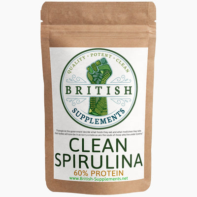 Clean Spirulina 671.4mg (60% Protein) + Uptake Blend - British Supplements