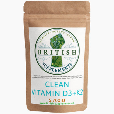 Clean Vitamin D+K (5,700IU) - British Supplements
