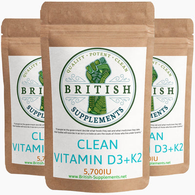 Clean Vitamin D+K (5,700IU) - British Supplements