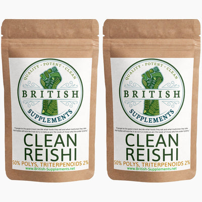 Reishi Extract Polysaccharides 50%, Triterpenoids 2% Clean Genuine Potent - British Supplements