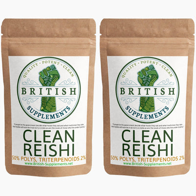 Reishi Extract Polysaccharides 50%, Triterpenoids 2% Clean Genuine Potent - British Supplements